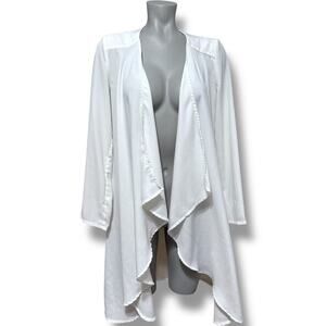 Forever 21 White Draped Open Front Cardigan S